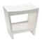 Hello Honey® 18" Modern Slatted Solid Wood Stool With Storage Shelf